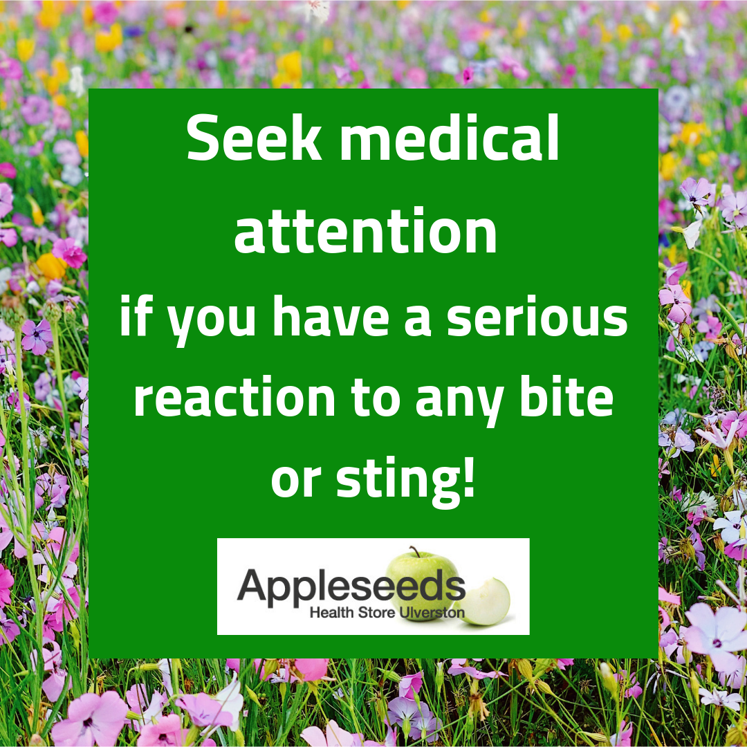 Seek medical attention if you have a reaction to any bite or sting