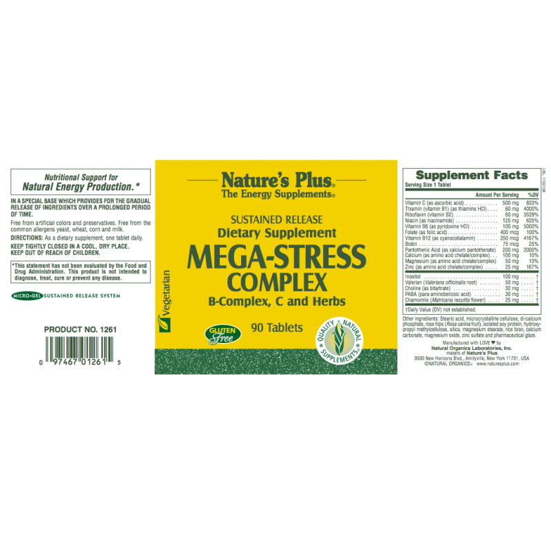 Natures Plus MegaStress Complex 30 tablets Appleseeds Health Store Natures Plus MegaStress Complex 30 tablets Appleseeds Health Store