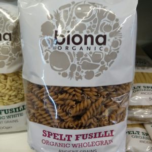 Biona Organic  Spelt Fusilli - Wholegrain   500g