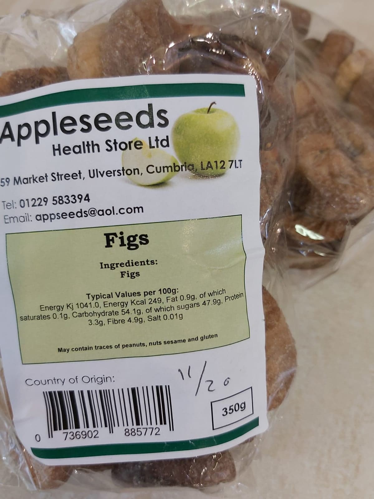 Figs 350g Appleseeds Health Store