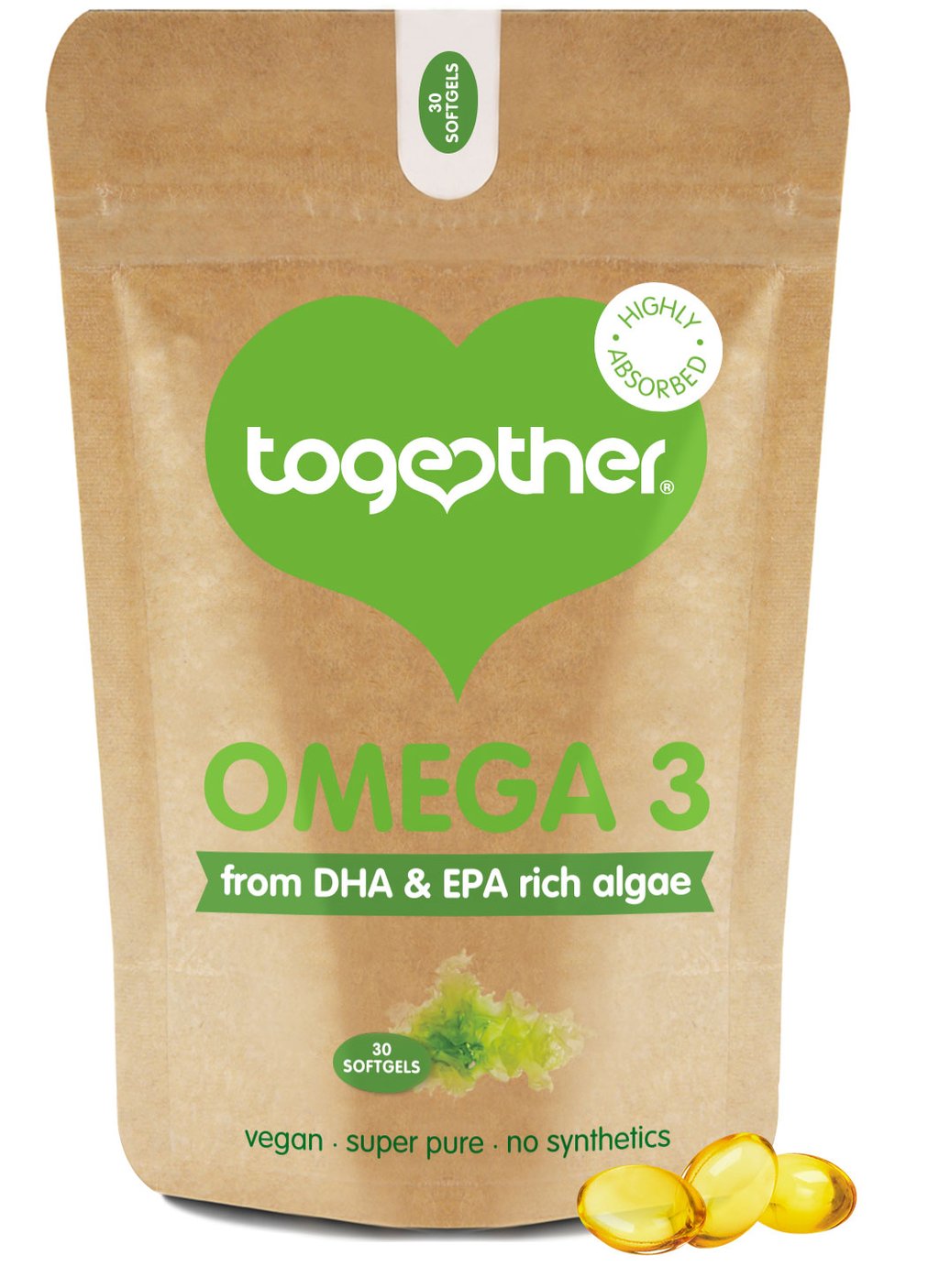 Together Algae Omega 3 Vegan 30 softgels Appleseeds Health Store
